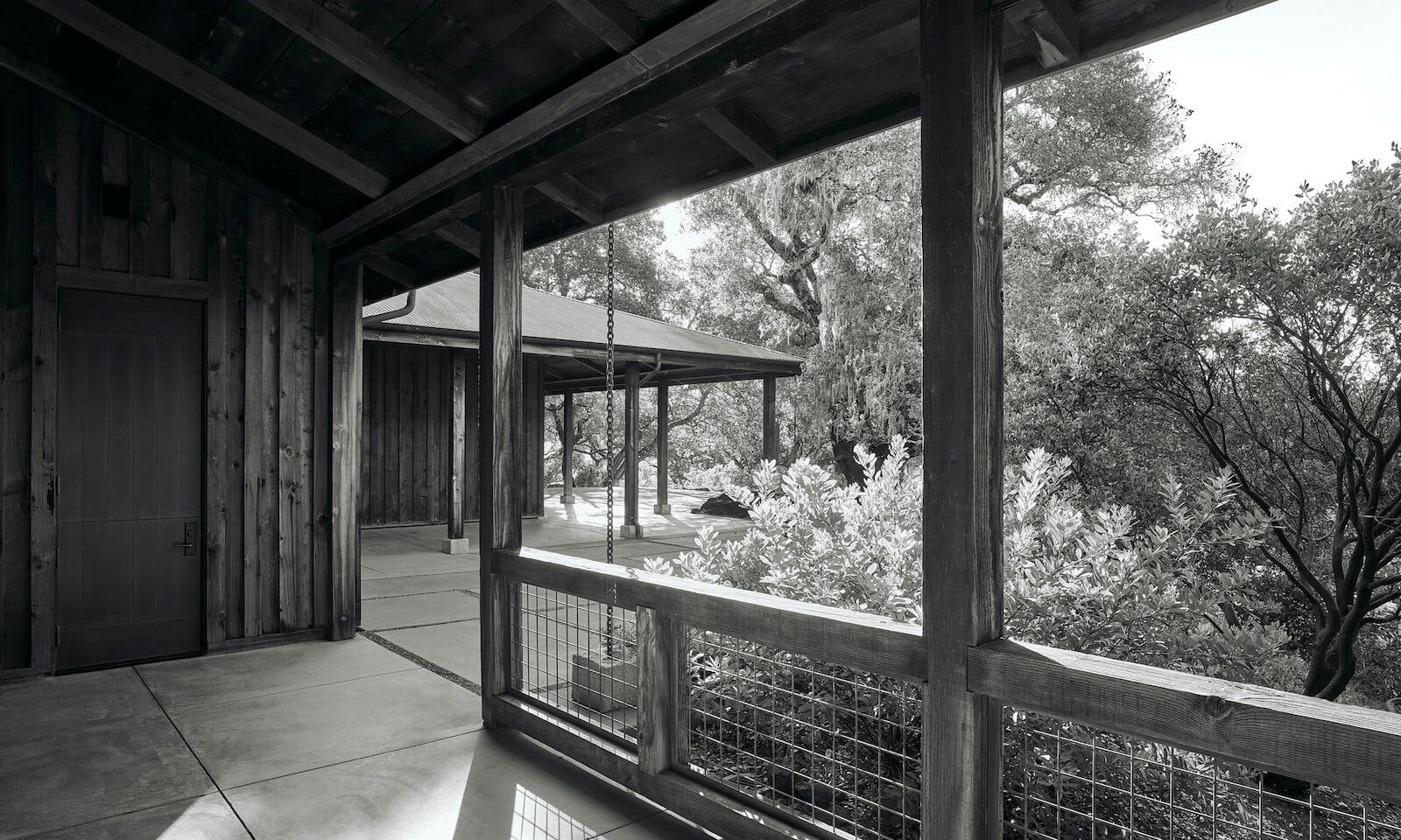 Looking north from Flag Room towards east porch fermentation room