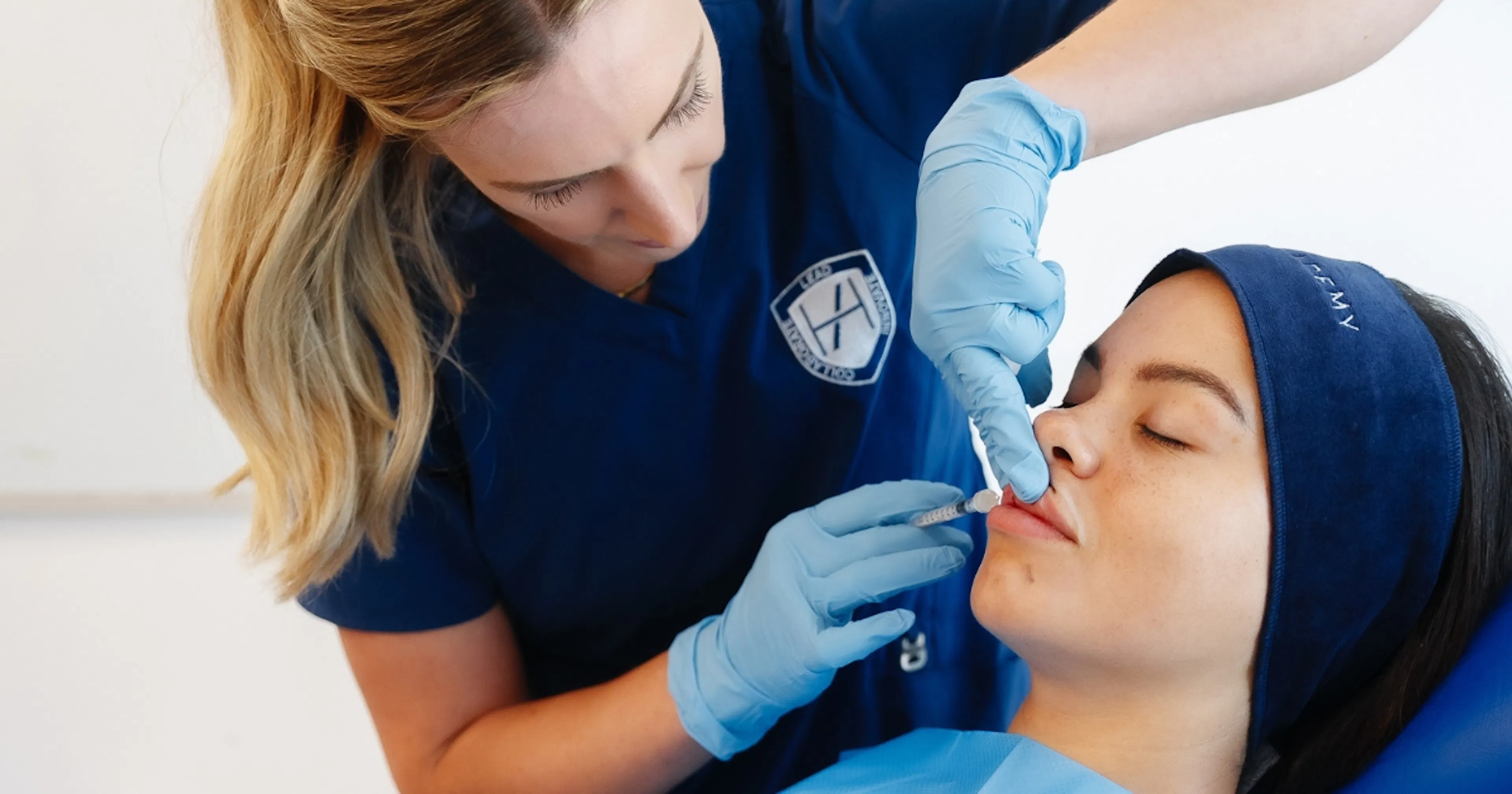 Aesthetics Referral Centre aesthetic practitioner treating a patient for lip filler dissolving London