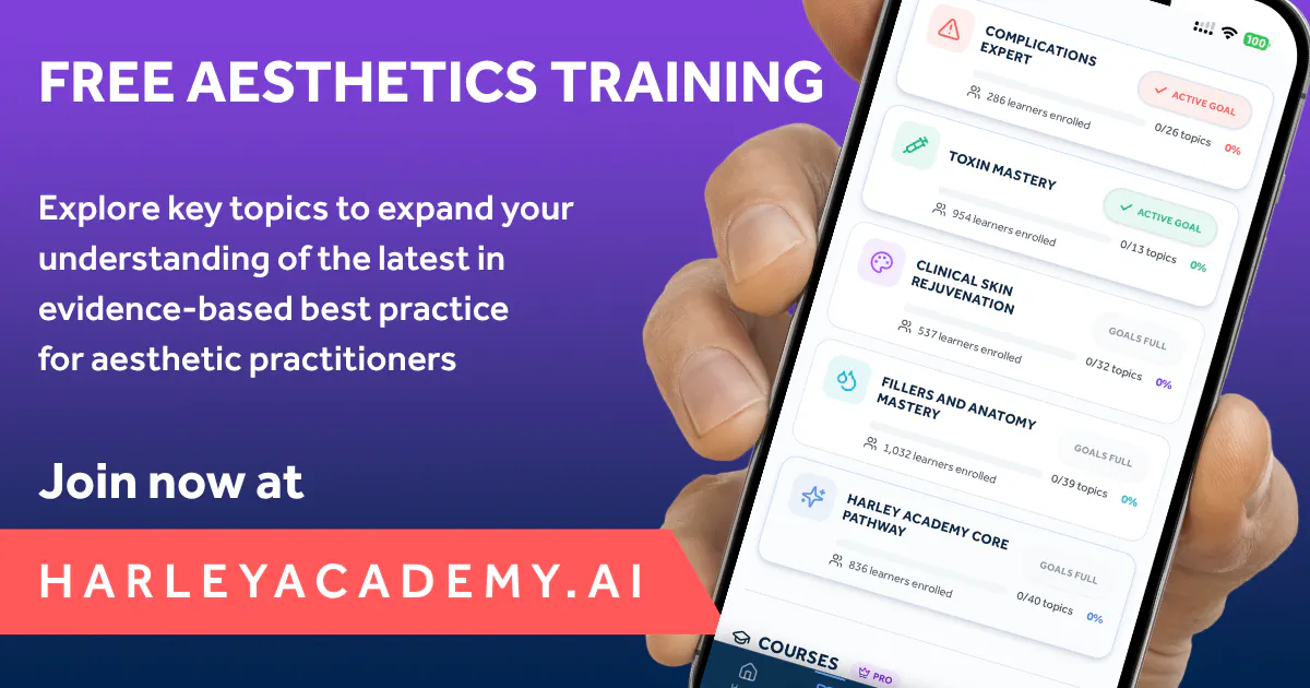Free aesthetics training with HarleyAcademy.ai