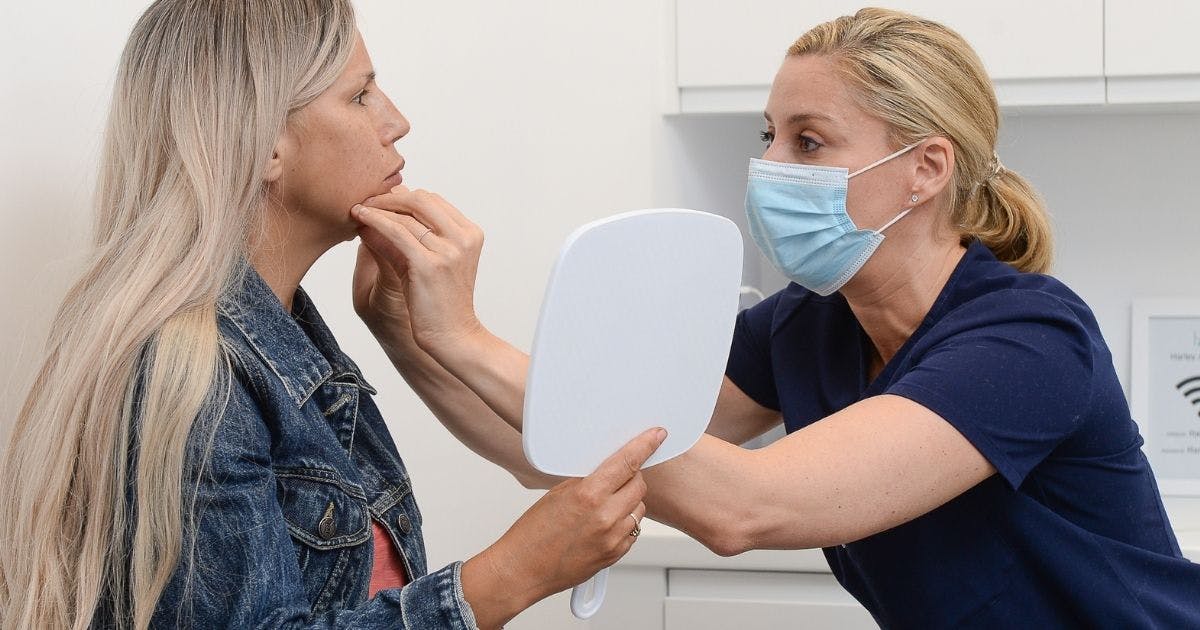 Chin and lip filler consultation Harley Academy medical aesthetics training