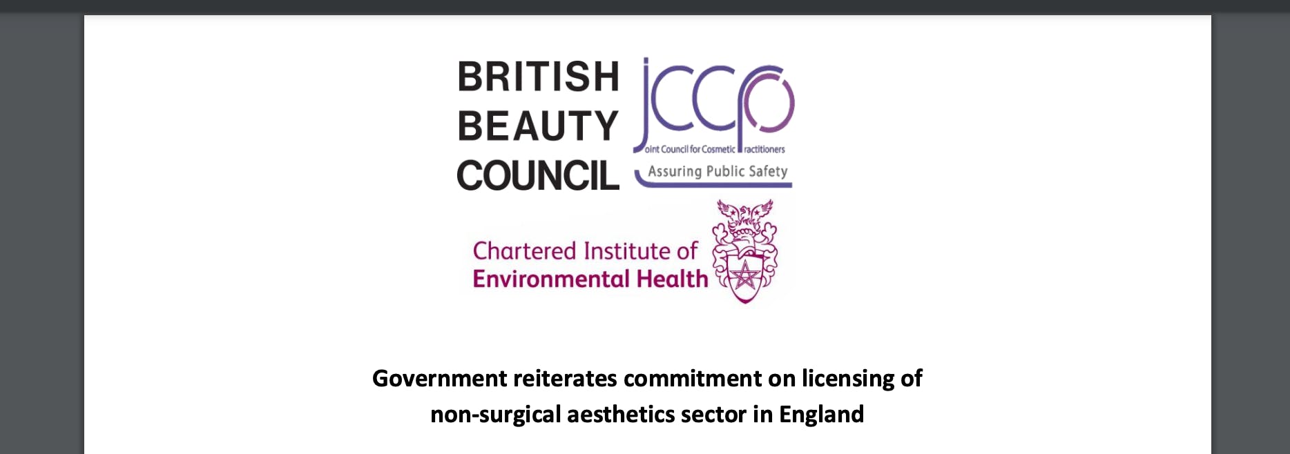 Aesthetics Licensing in England Confirmed by UK Government January 2023