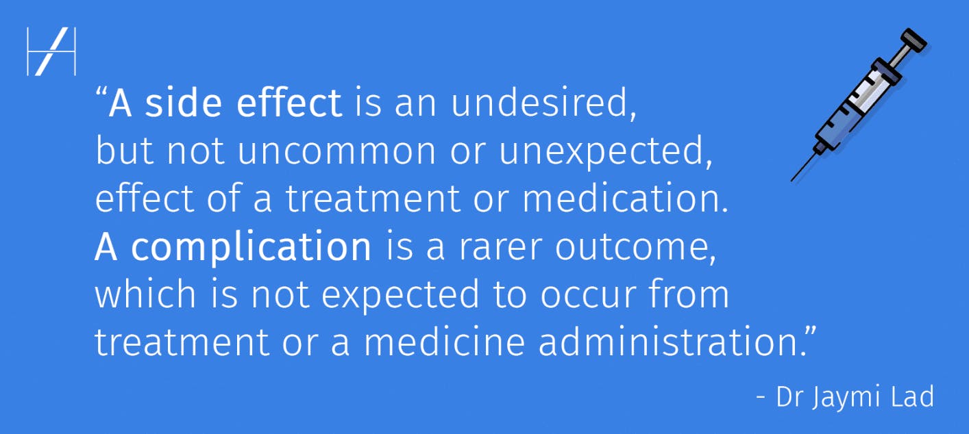What’s the difference between a complication and a side effect