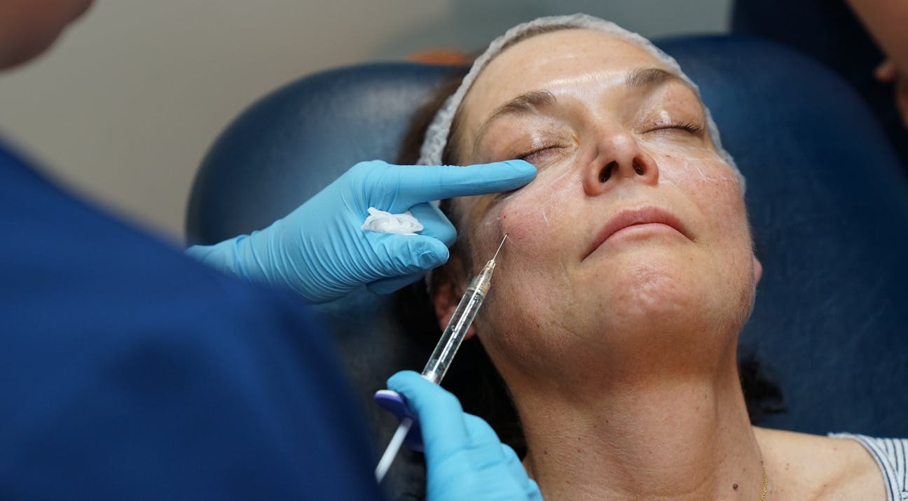 cheek filler training course session at Harley Academy