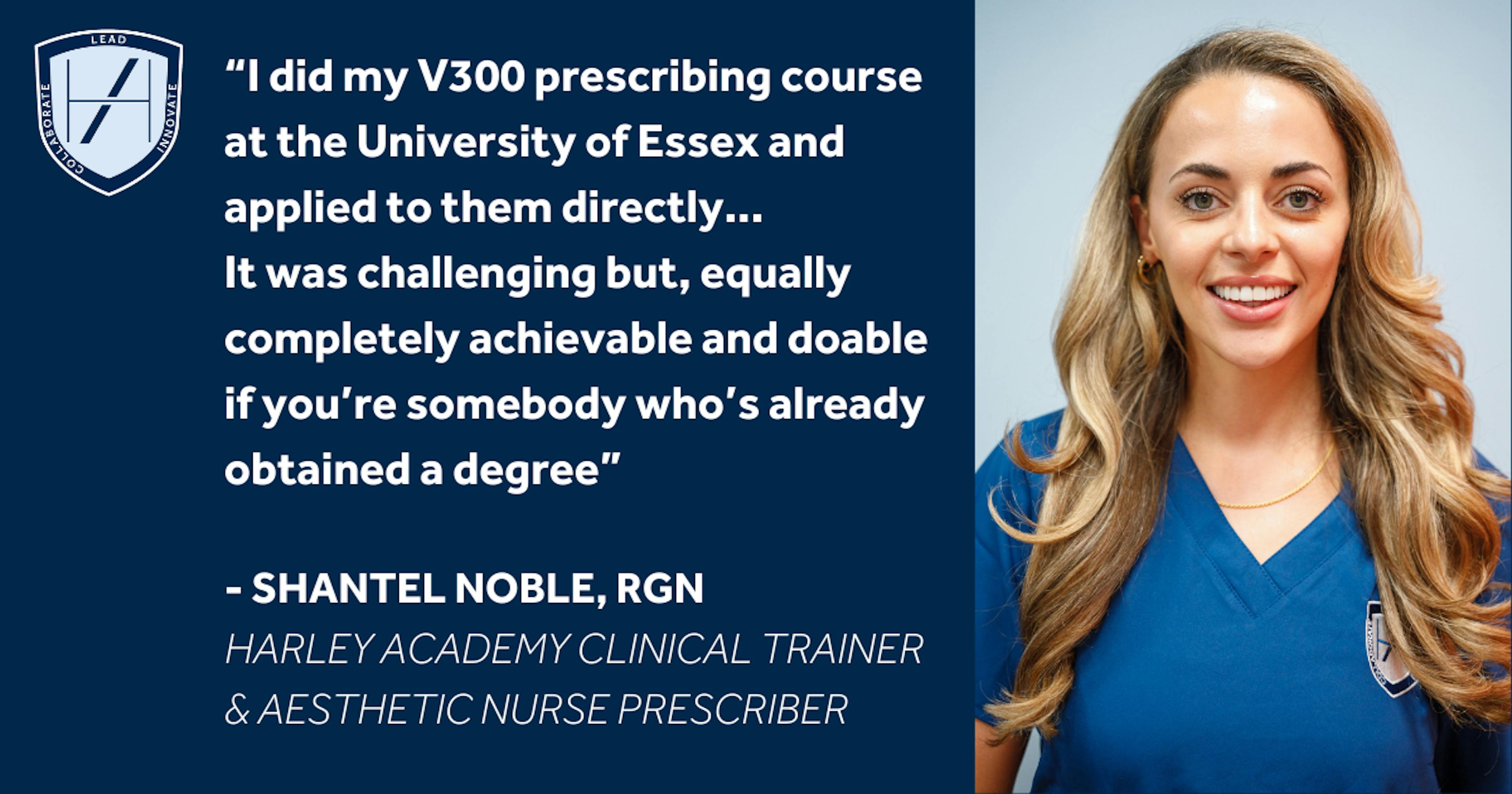 Shantel Noble Aesthetic Nurse Prescriber on Doing the V300 course
