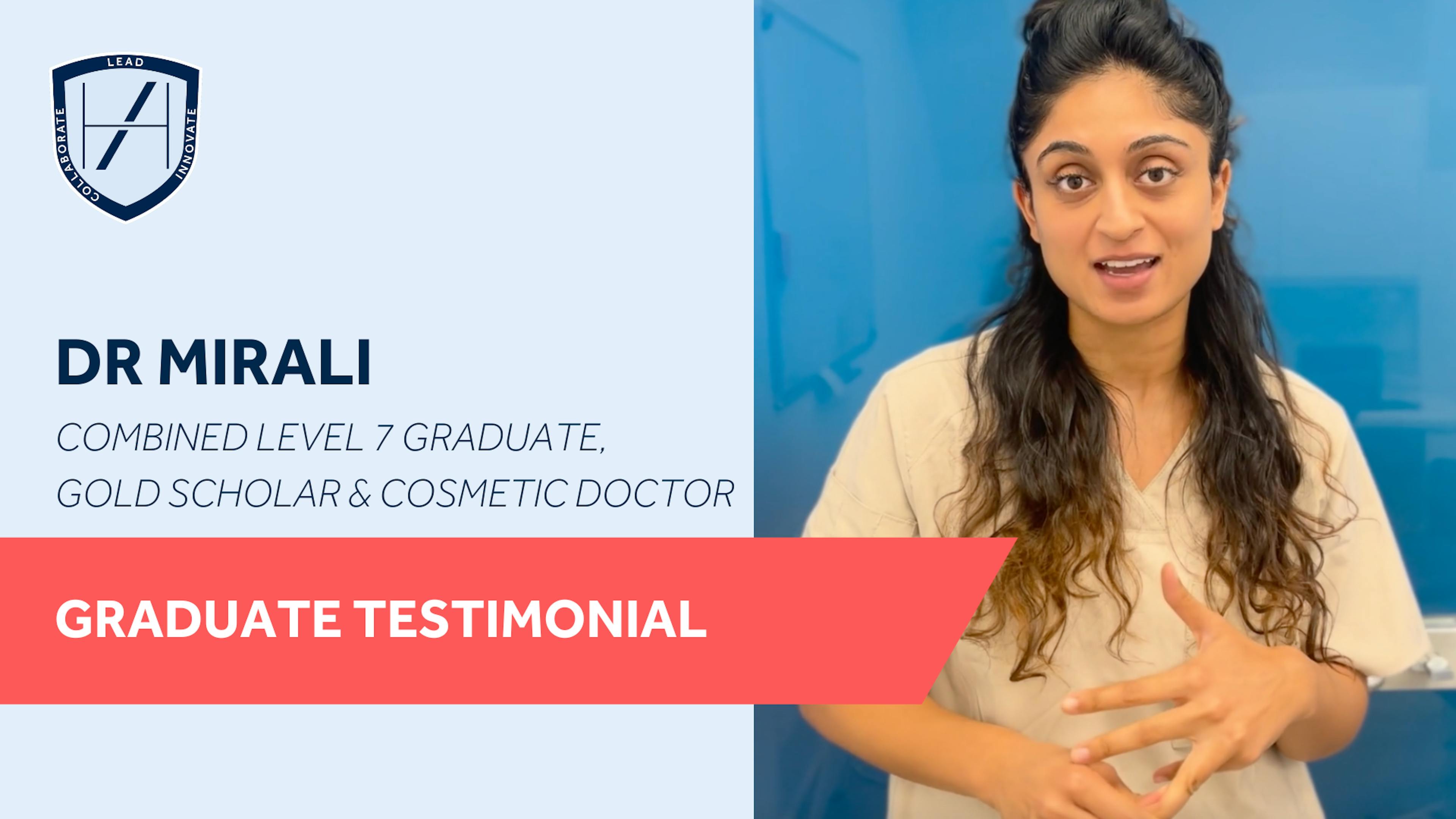 Harley Academy Gold Scholar & Level 7 Graduate Testimonial - Dr Mirali Patel