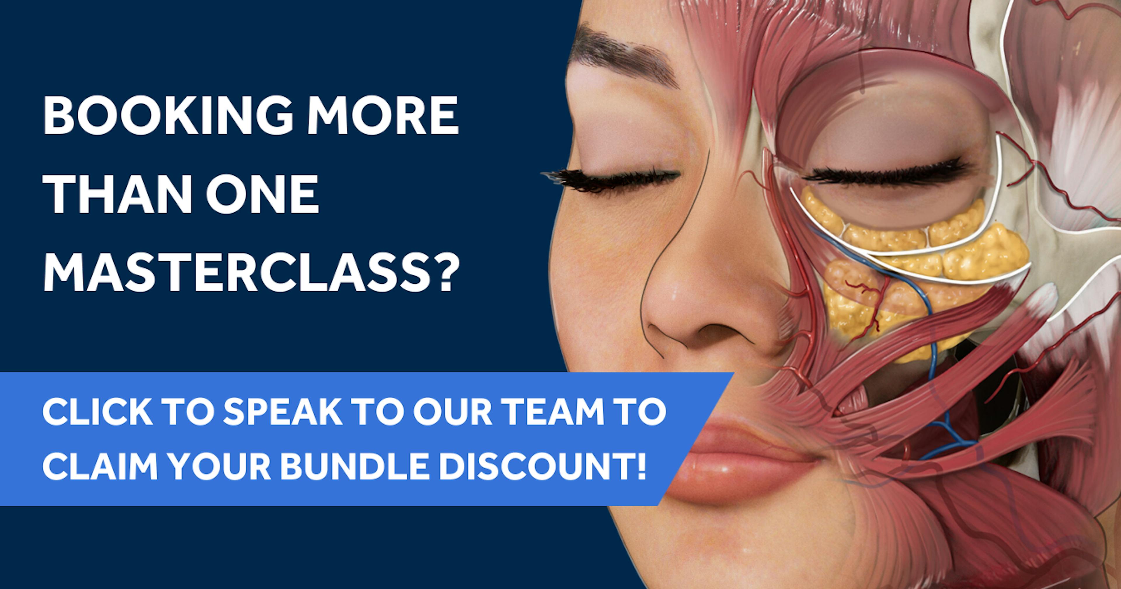 BANNER - Bundle discount on Cosmetic Injectables Masterclasses aesthetics training at Harley Academy