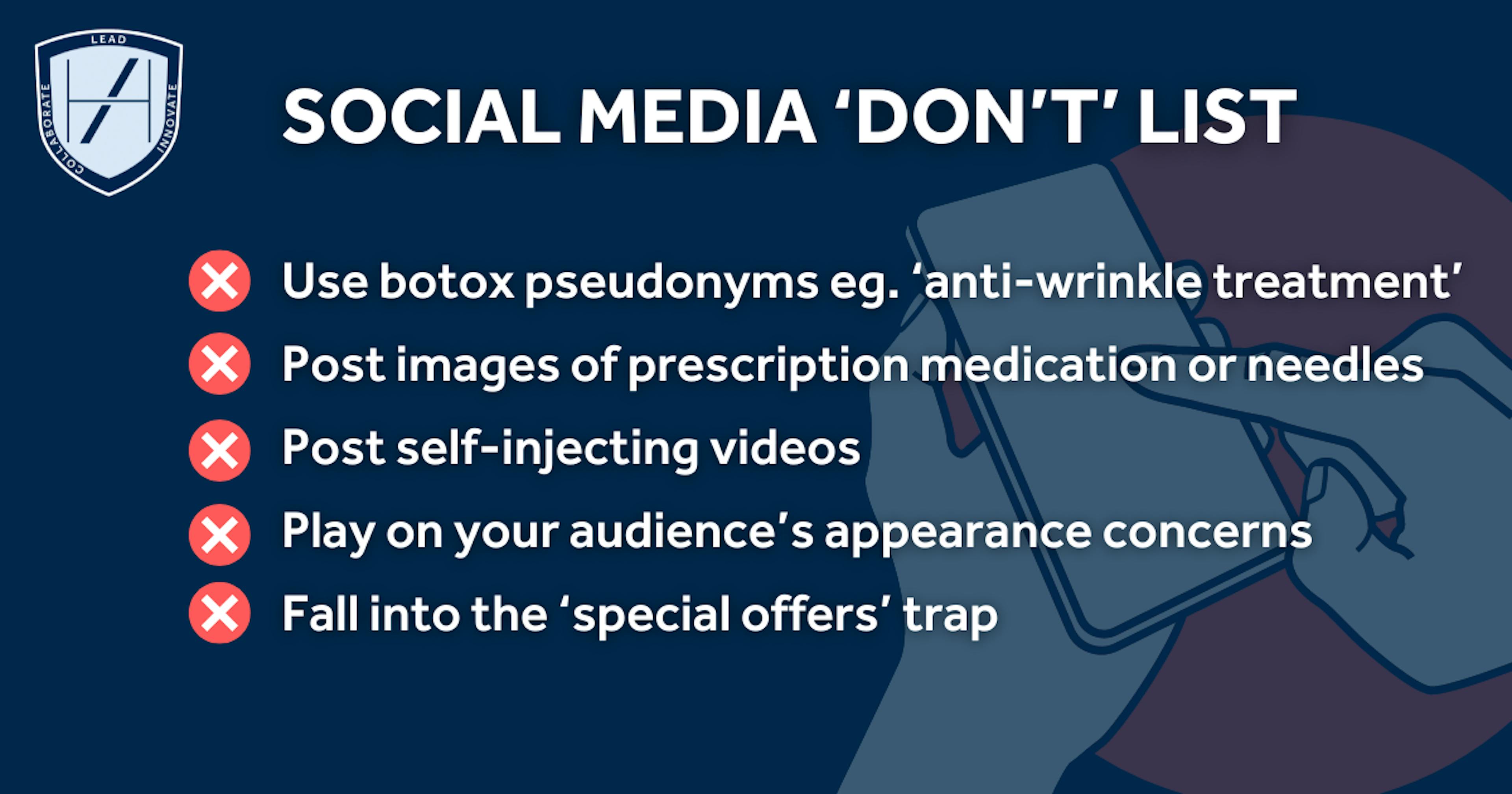 Social media content for aesthetic practitioners - what not to do