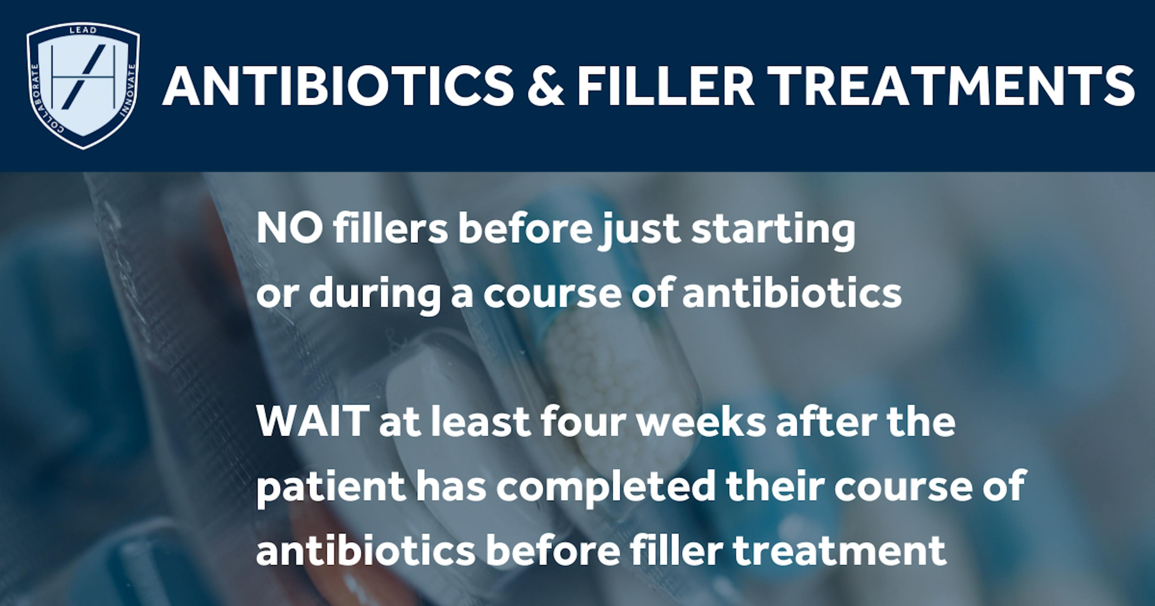 Timing of antibiotics and filler injections