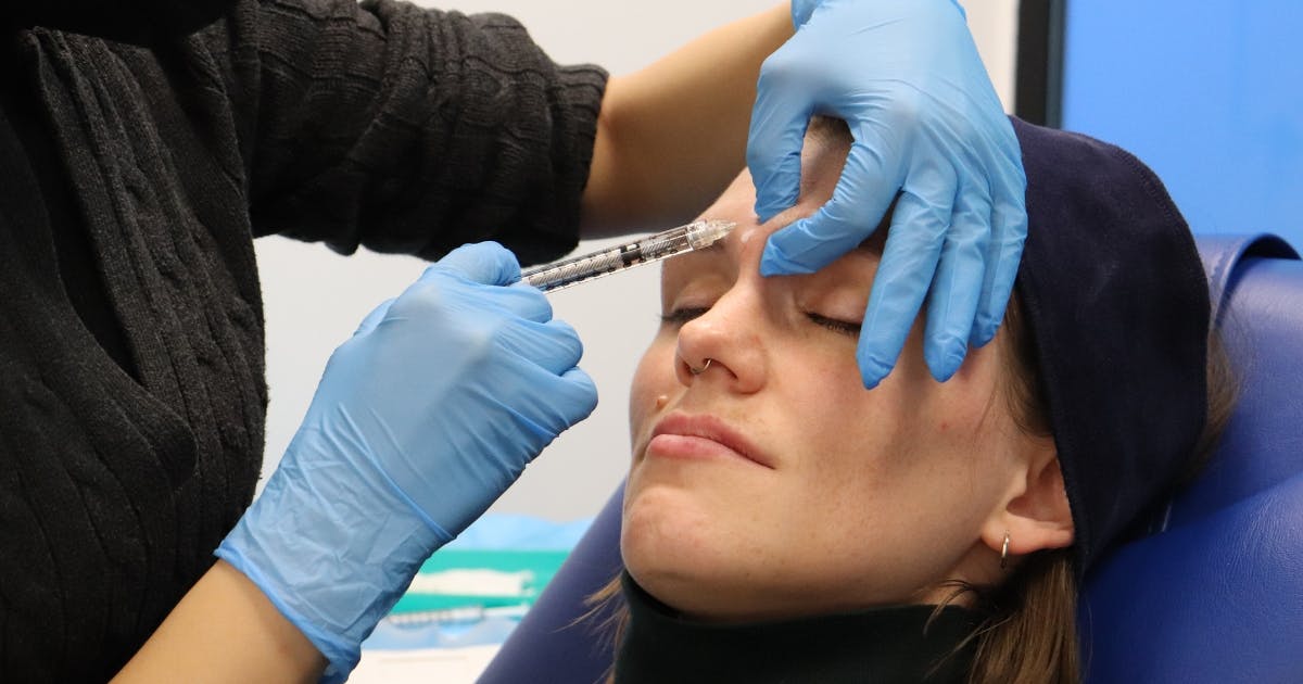 glabella botox injections during Harley Academy Level 7 mentoring sessions