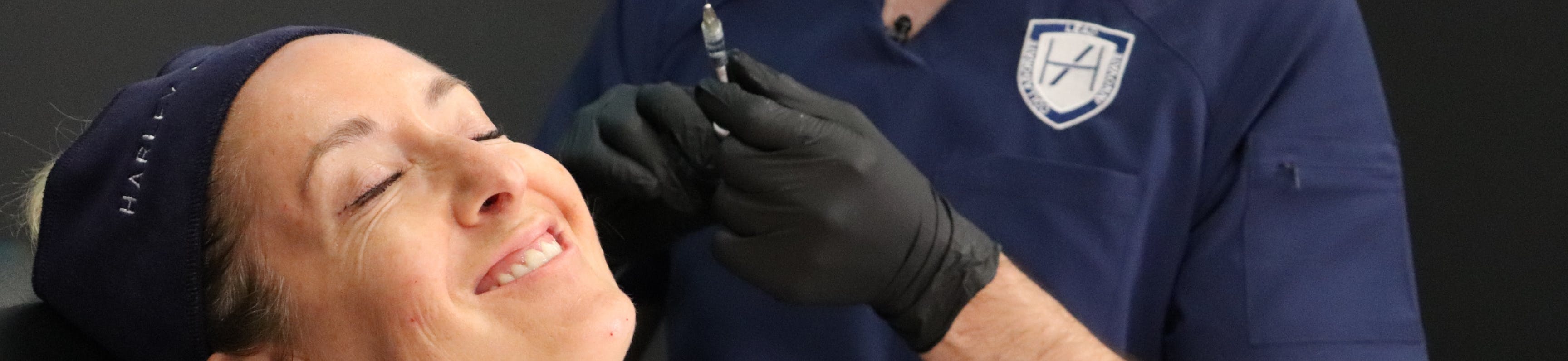 happy patient - filler course at Harley Academy