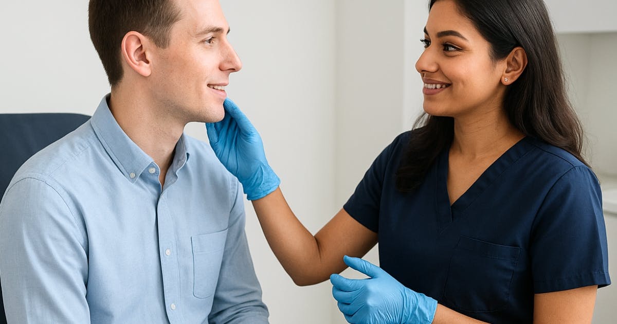 Male lip filler technique advice from Harley Academy