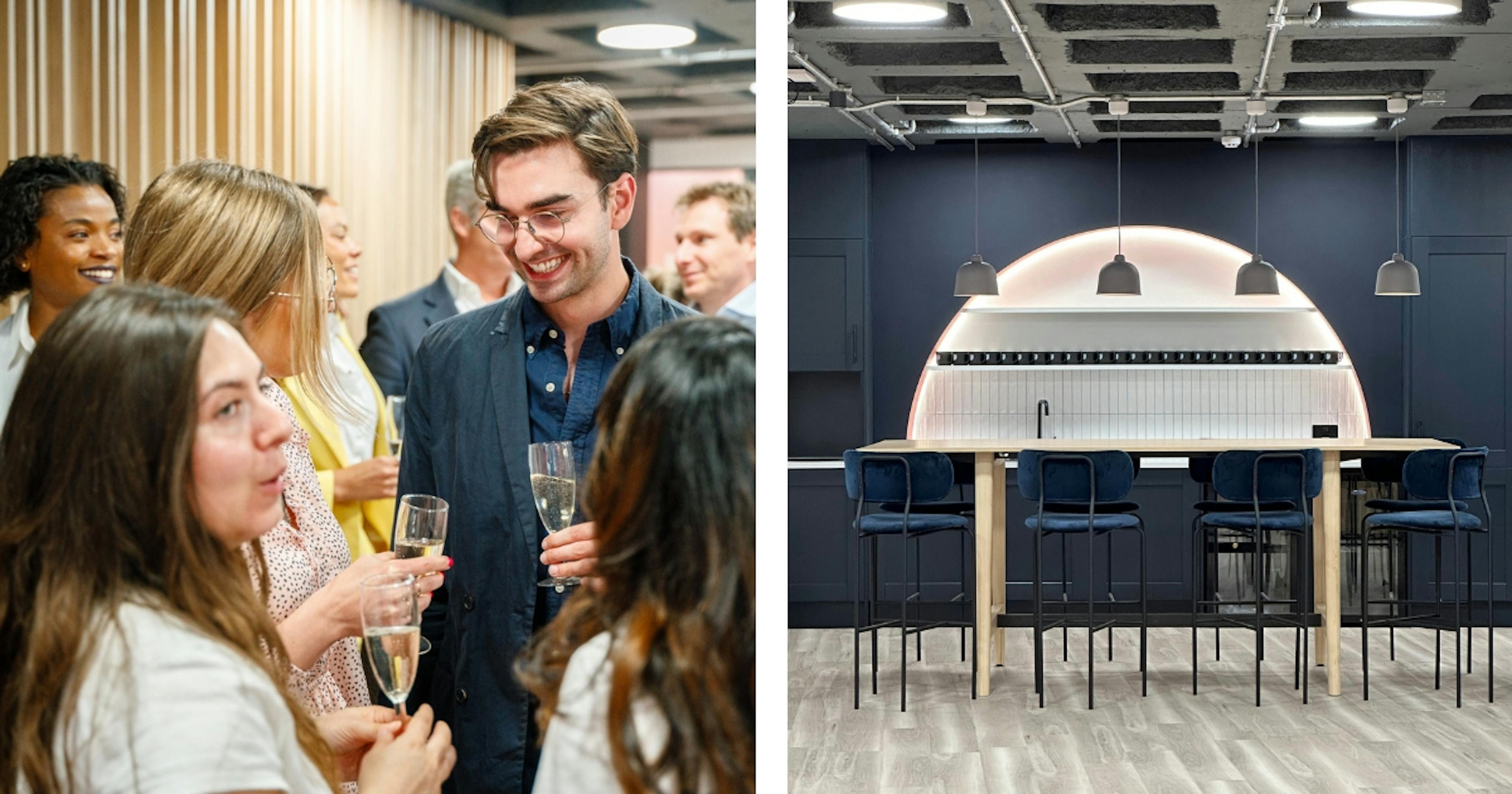 Harley Academy London venue hire mezzanine space for networking, parties and conference breakouts near Bank and Liverpool Street Stations