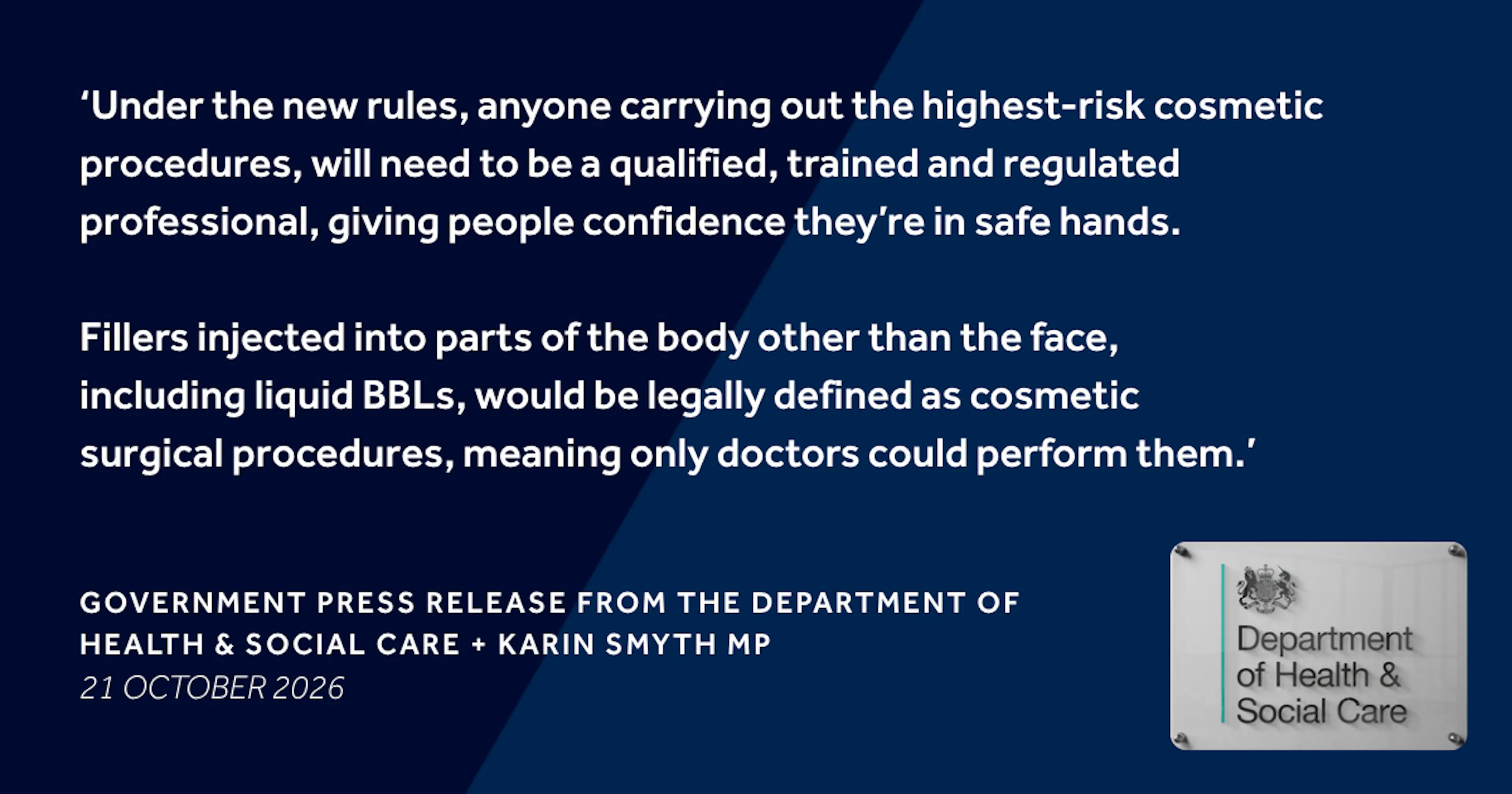 Aesthetics Regulation for High Risk Treatments Proposed for England - DHSC