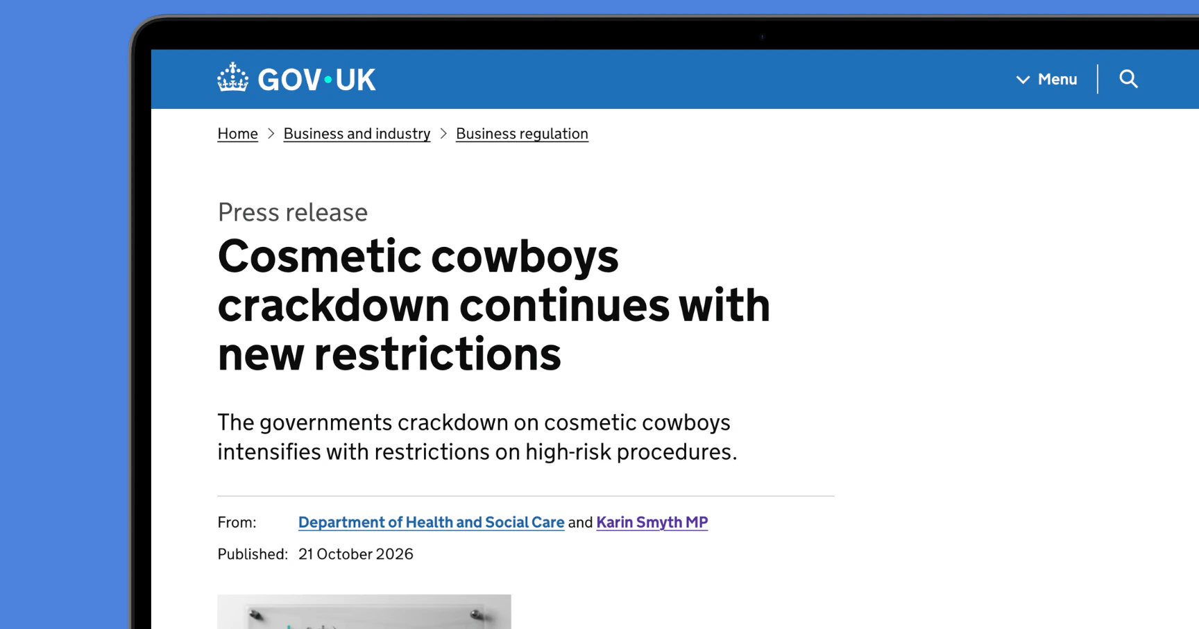 New Aesthetics Regulations Proposals for High Risk Treatments in England - DHSC