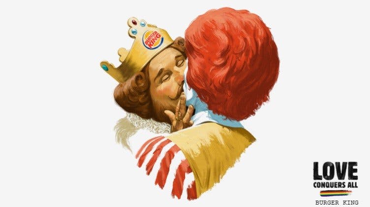Burger King and Ronald McDonald pash it out for PRIDE!