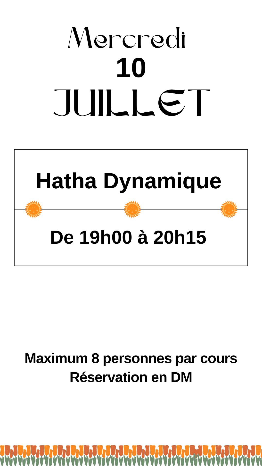 Planning de la semaine du 08 au 14 juillet 2024