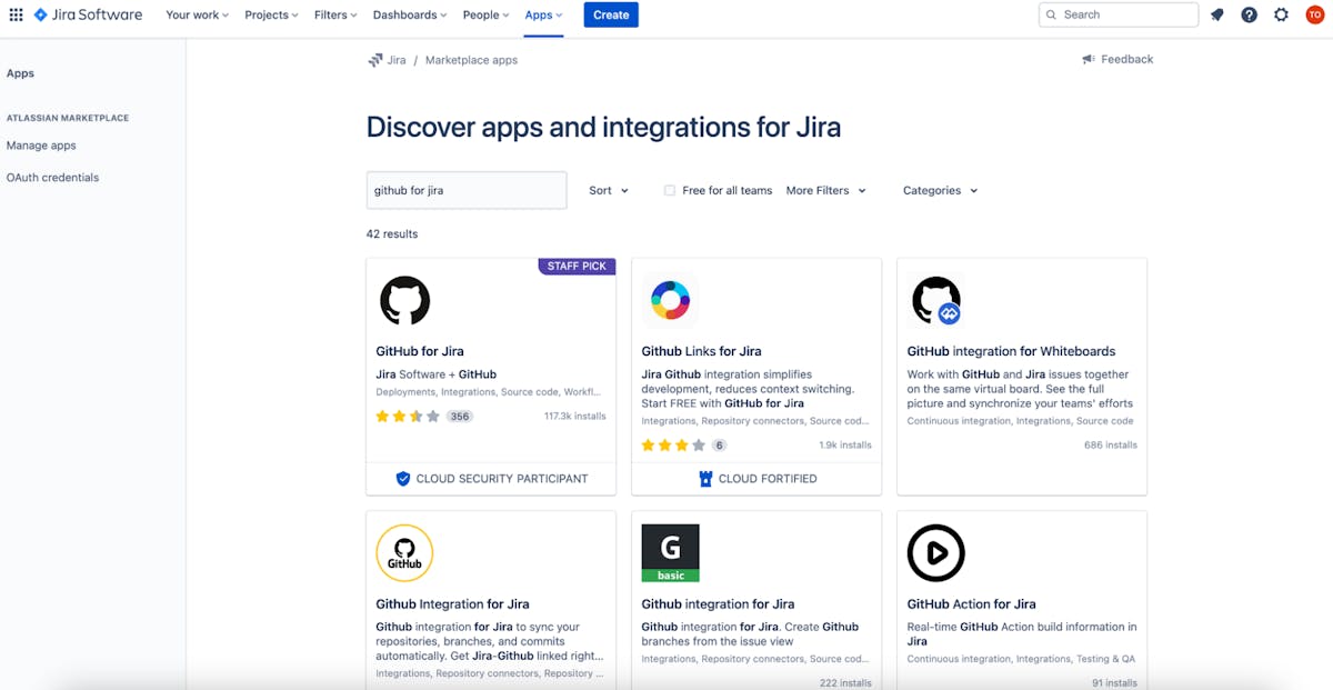 Jira main page 