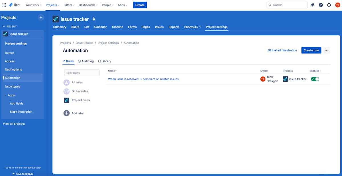 workflow automation setup in Jira