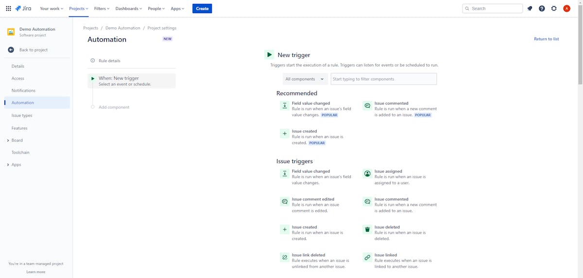 Trigger, Condition & Action in Jira Automation