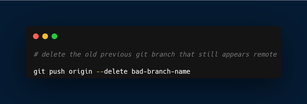 command to delete old git branch remotely