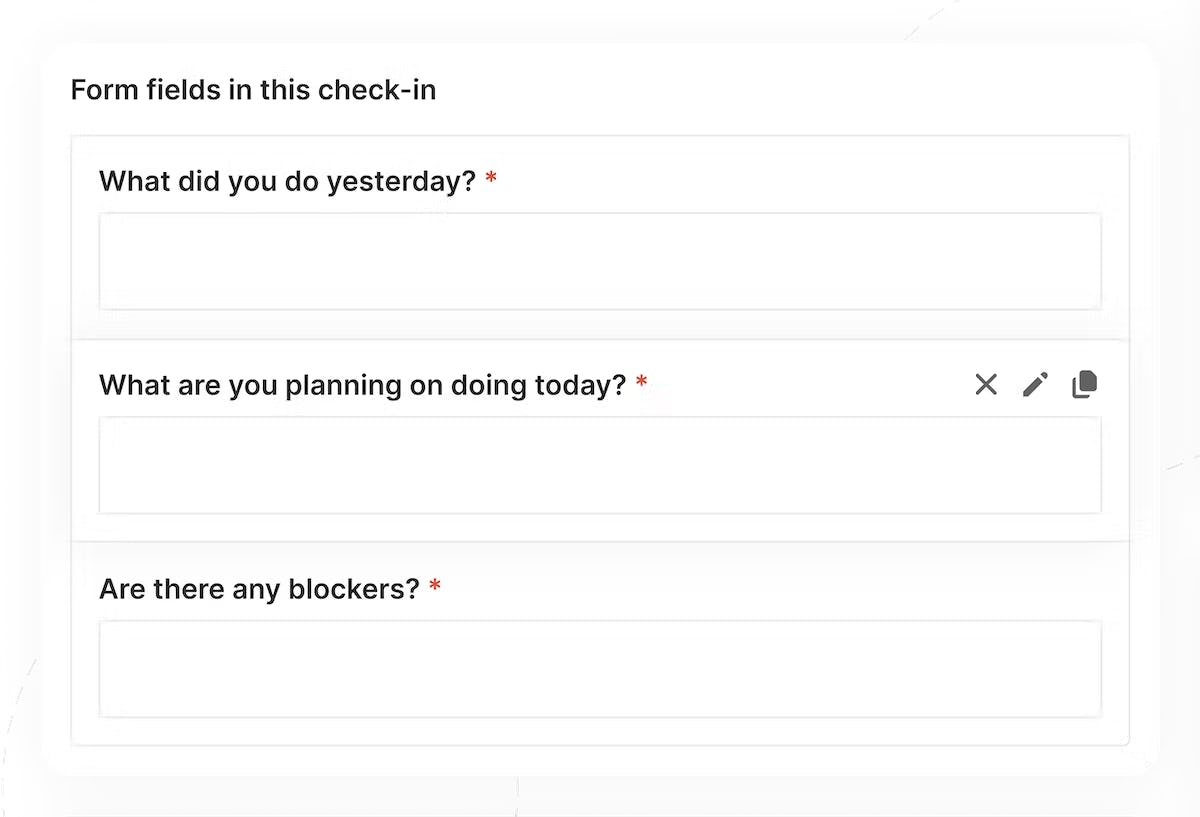Hatica check-in questions