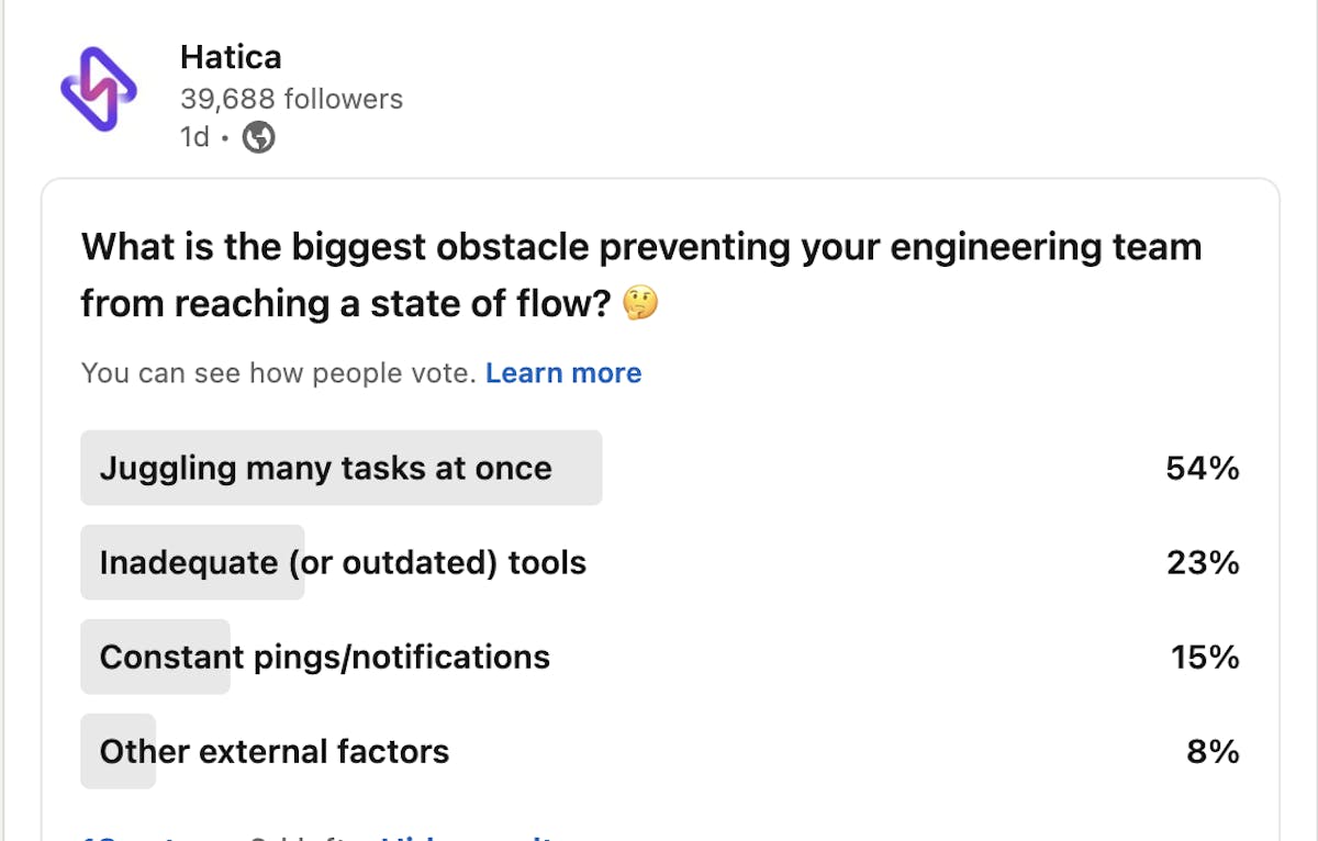 biggest obstacle preventing your engineering team from reaching a state of flow