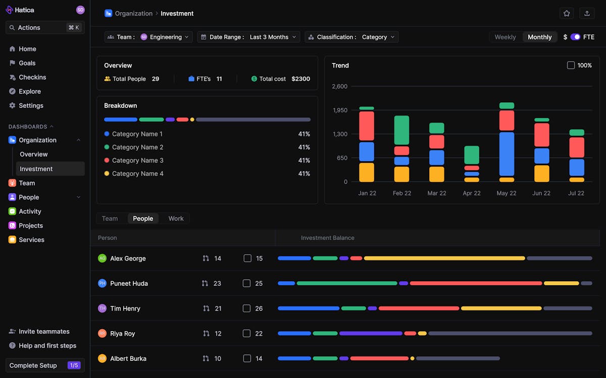 Organisation Overview - Investment