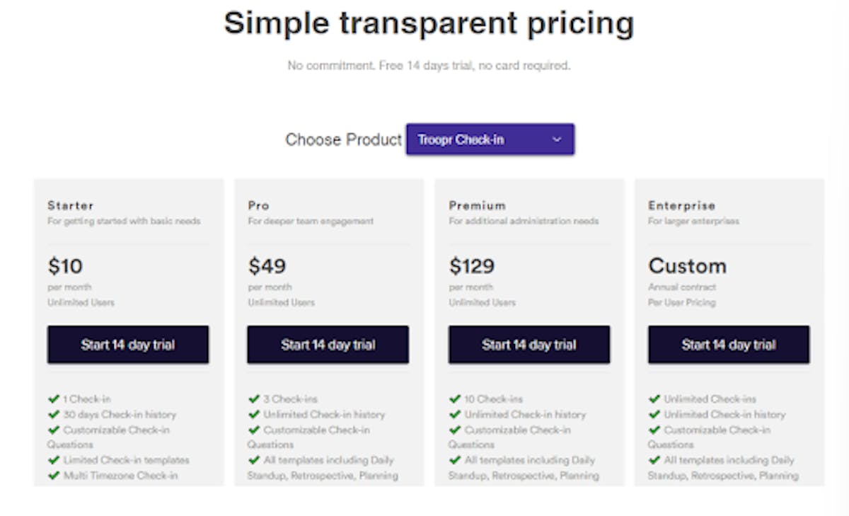 Troopr pricing and features 