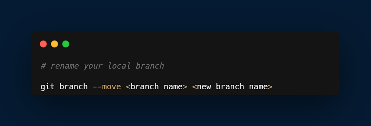 command to rename local git branch