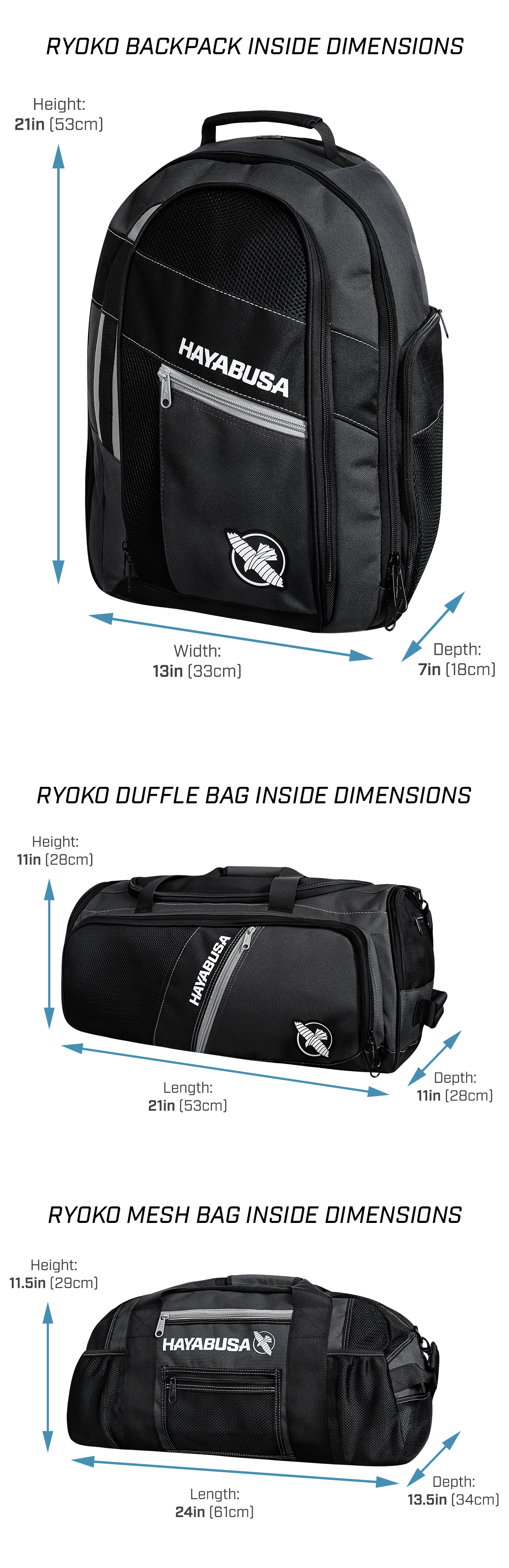 hayabusa ryoko mesh duffel gear bag