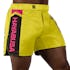 Yellow/Blue Hayabusa Icon Mid-Thigh Fight Shorts - Main shot w right side perspective