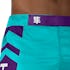 Teal White Icon Fights Shorts - Outer waist detail