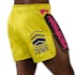 Yellow/Blue Hayabusa Icon Mid-Thigh Fight Shorts - Back shot w right side perspective