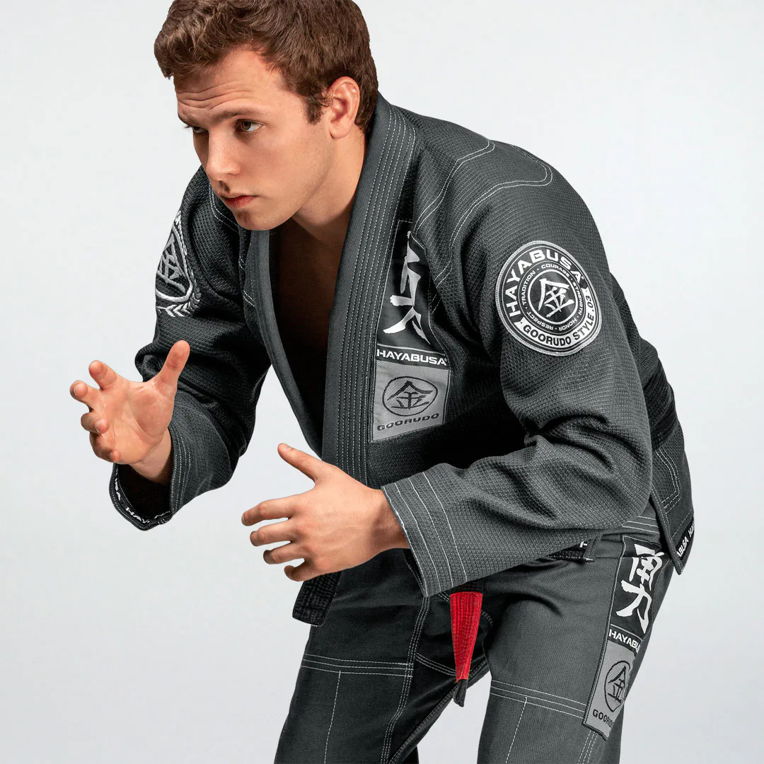 bjj kimono brazilian Hayabusa Goorudo Gold Weave Jiu-Jitsu Gi White
