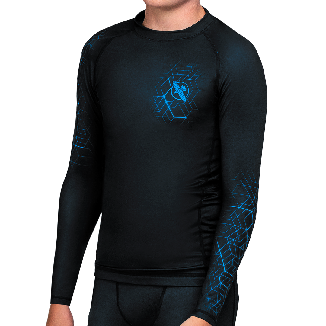 Hayabusa Geo Youth Rash Guard - Blue