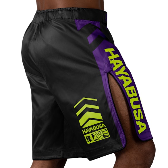 Black/Neon Icon Fight Short - Back shot with right perspective