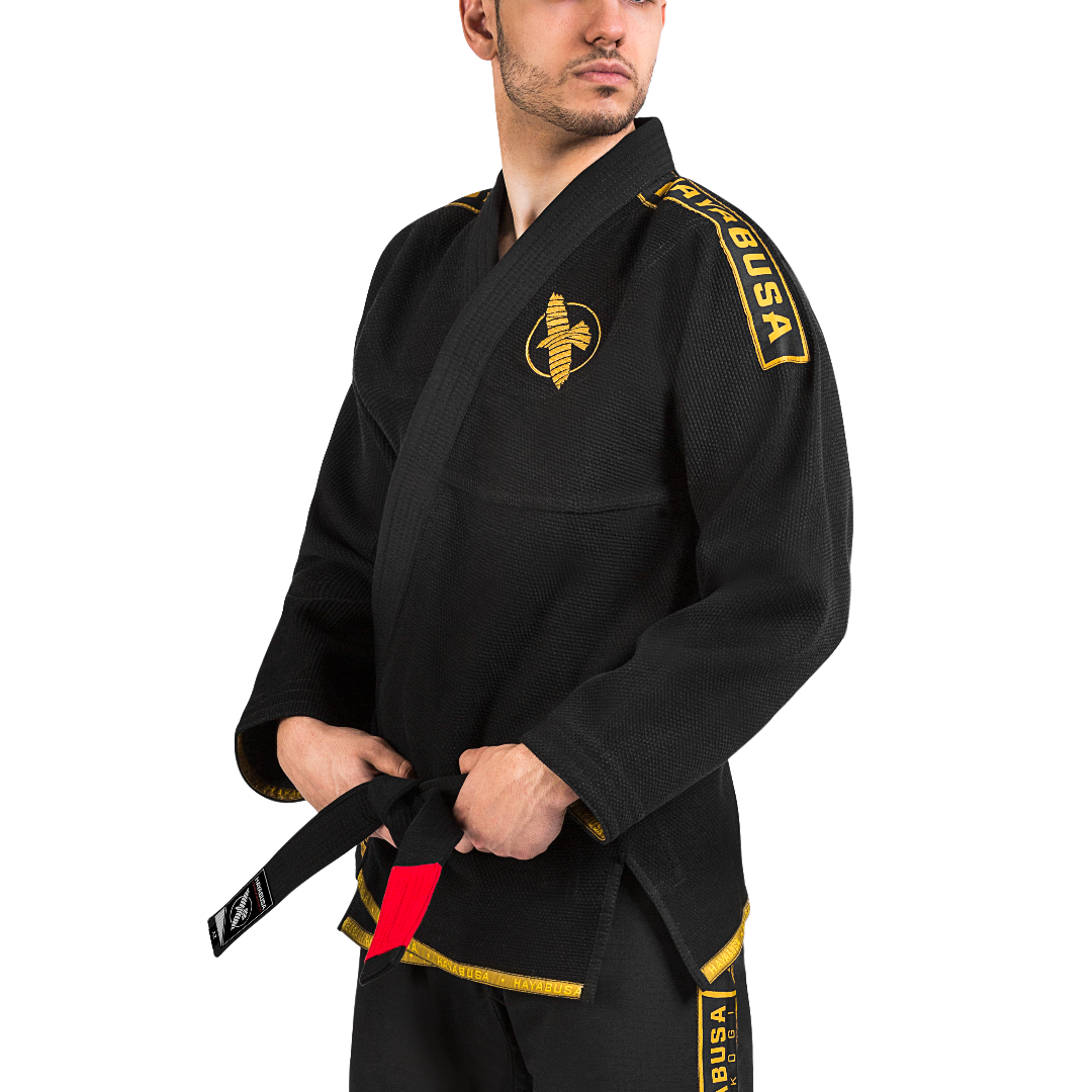 Black/Gold Hayabusa Lightweight Pearl Weave Jiu-Jitsu Gi 