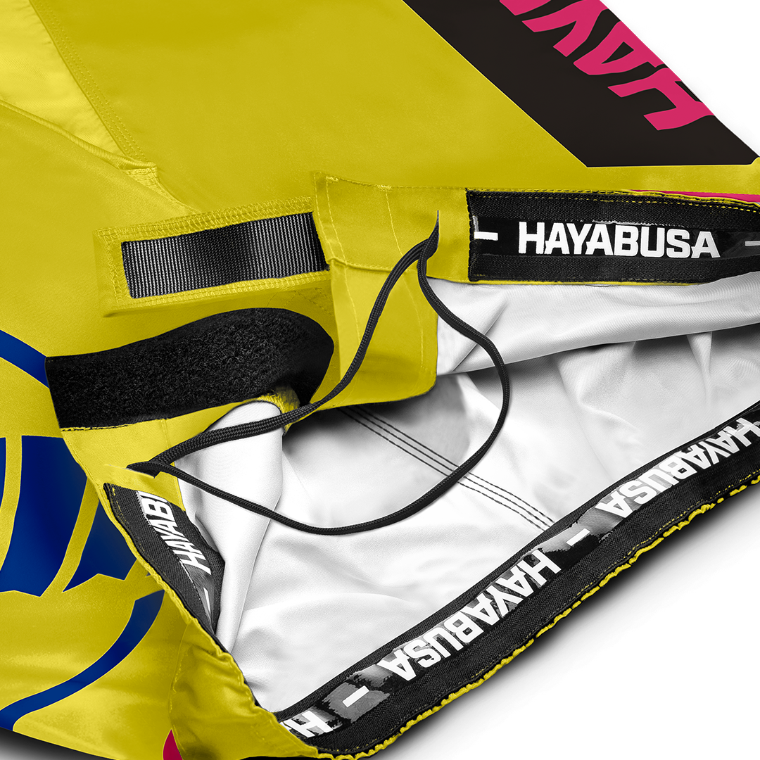 Yellow/Blue Icon Fight Shorts - Inner waist detail