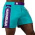 Teal/White Hayabusa Icon Mid-Thigh Fight Shorts - main shot w right side perspective