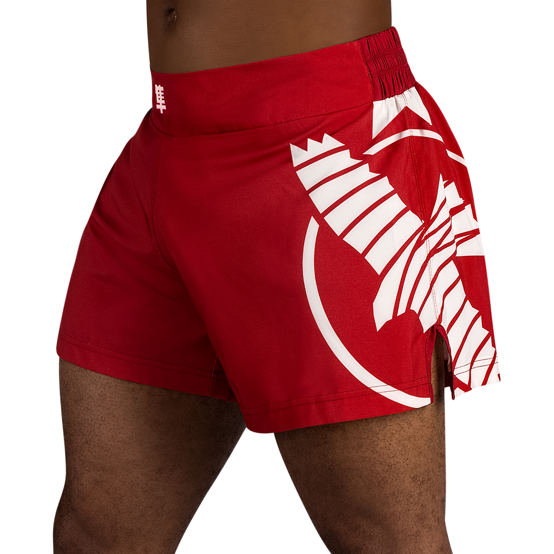 Red/White Hayabusa Icon Kickboxing Shorts - Main shot