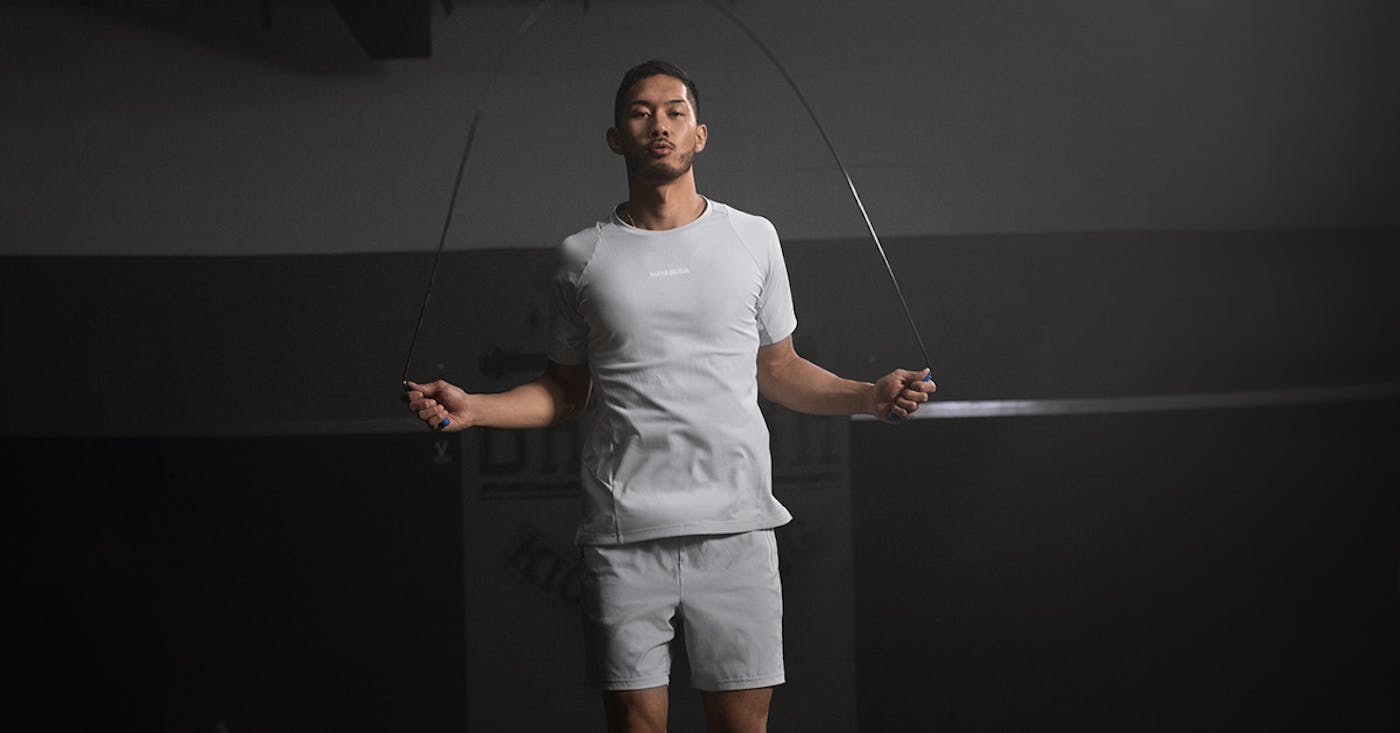Jump rope, a key element for building stamina, footwork, and cardio in boxing training.