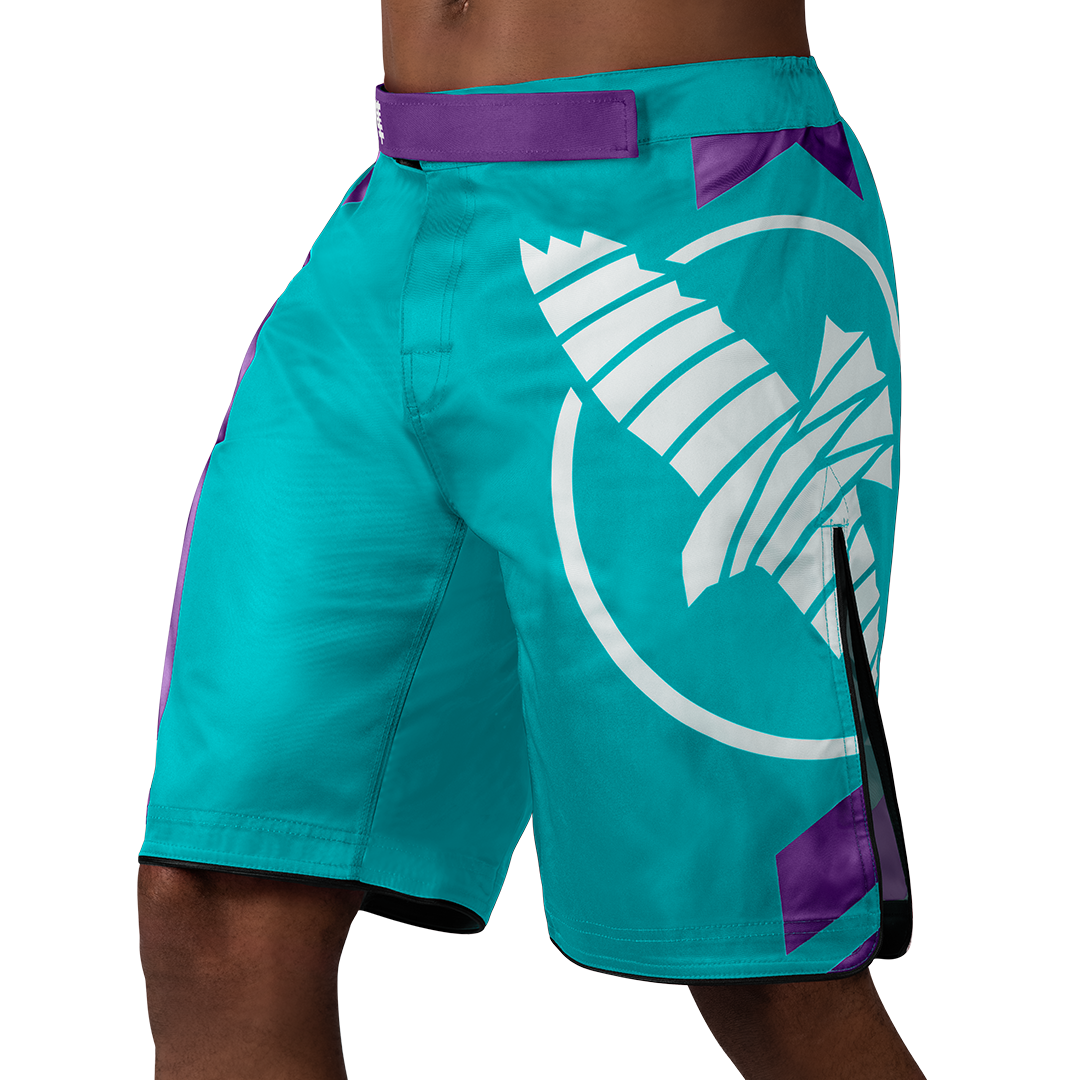 Teal White Icon Fights Shorts - Main Shot