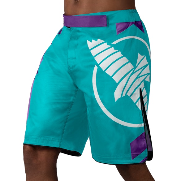Teal White Icon Fights Shorts - Main Shot
