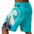 Teal White Icon Fights Shorts - Back with left perspective