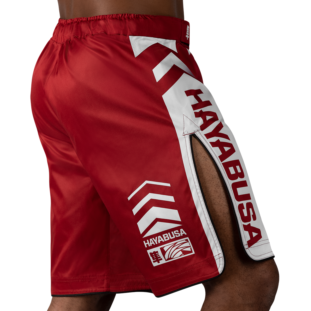 Red/White Icon Fight Shorts - Right Perspective