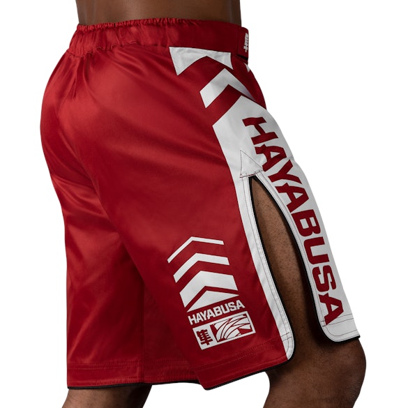 Red/White Icon Fight Shorts - Right Perspective