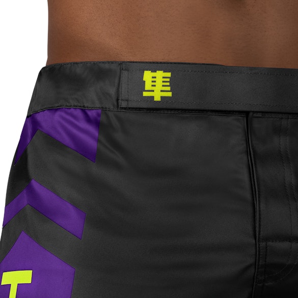 Black/Neon Icon Fight Short - Outer waist details