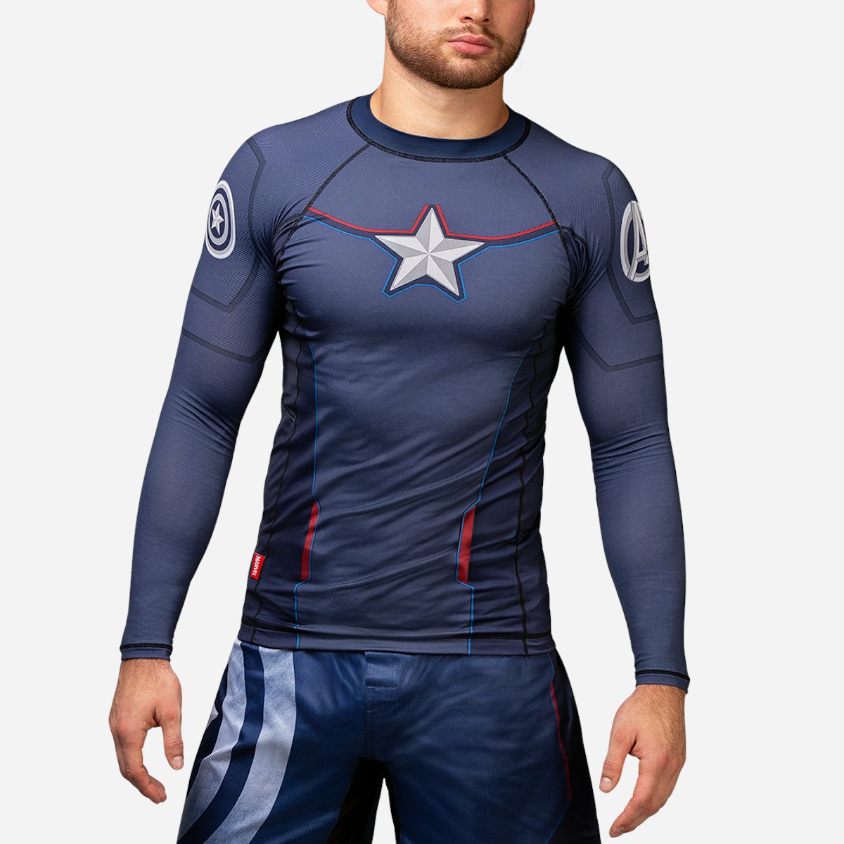 Hayabusa Captain America Long Sleeve Rash Guard MARVEL Hero