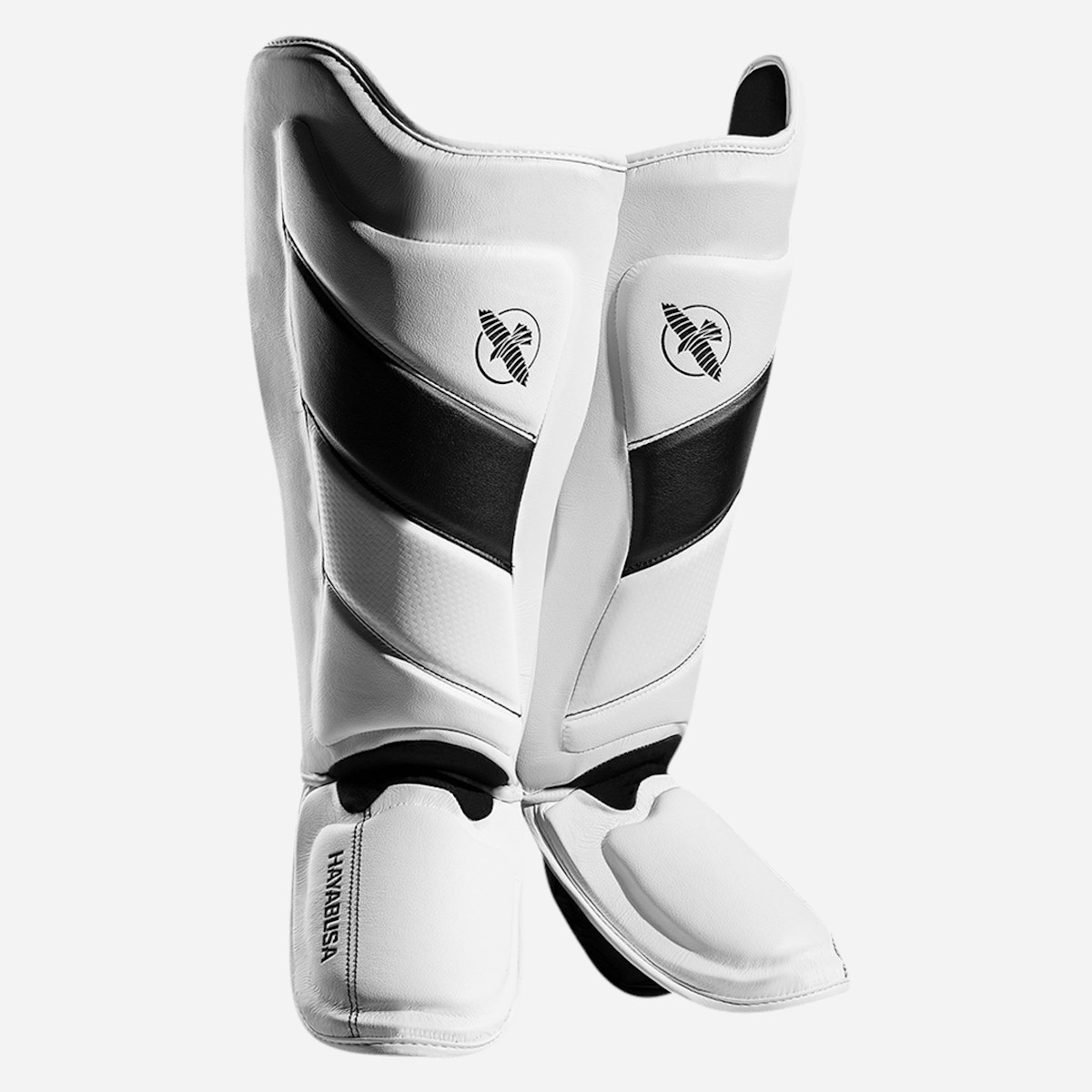 Elastic Cloth Shin & Instep Padded Guards (Pair) - White