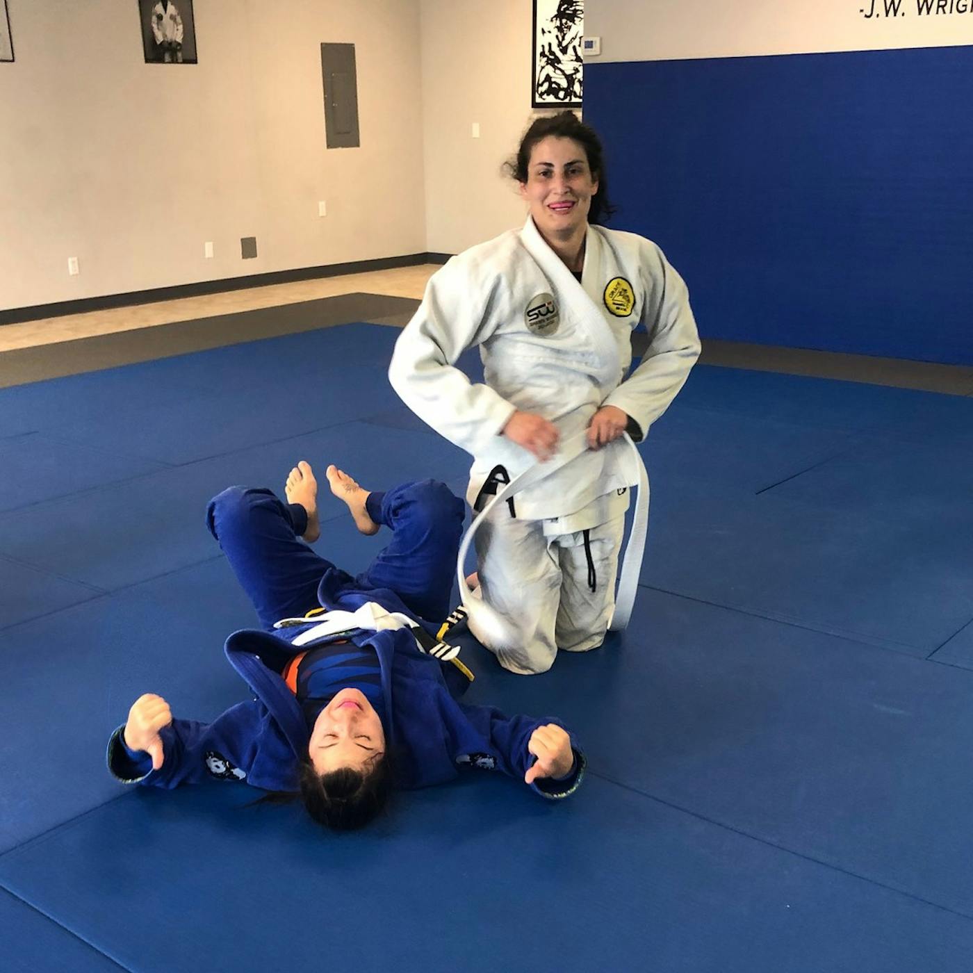 Katie Rhodes, a University of Missouri PhD candidate, found a safe haven in her Jiu Jitsu school, Gracie Humaita Columbia, led by head instructor Shawn Woods. She found a place where there was genuine concern and action taken to ensure she was learning and progressing through the “Gentle Art.” Photo credit:Katie Rhodes